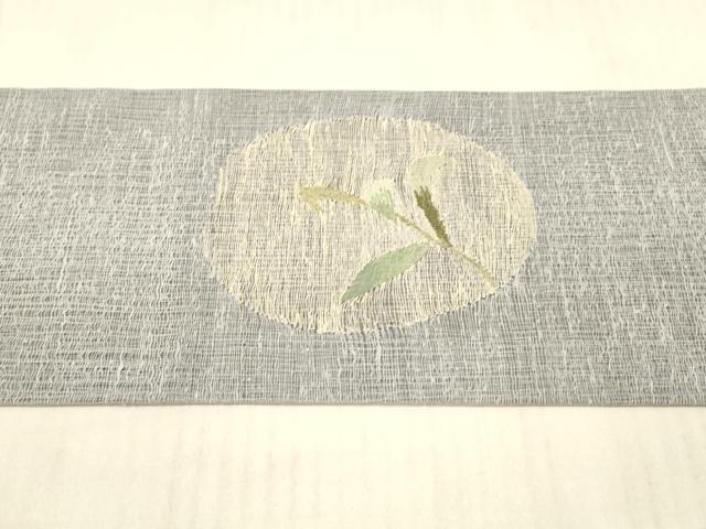 平和屋着物＊夏物 九寸名古屋帯 蜻蛉草葉文 正絹 逸品 DAAX0027cm