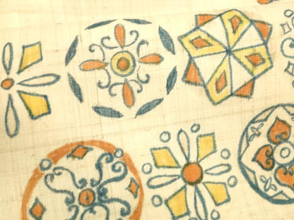 平和屋着物＊夏物 九寸名古屋帯 生紬 手描き 抽象文様 正絹 逸品 DAAX0031cm