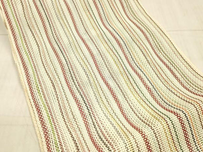 平和屋着物＊夏物 八寸名古屋帯 間道 正絹 逸品 DAAX0038cm