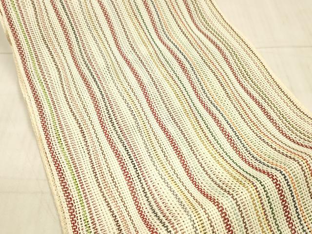 平和屋着物＊夏物 八寸名古屋帯 間道 正絹 逸品 DAAX0038cm