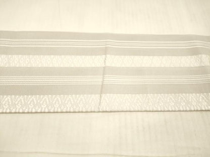 平和屋着物＊夏物 本場筑前博多織 八寸名古屋帯 紗献上 白梅鼠色 正絹 逸品 DAAX0039cm