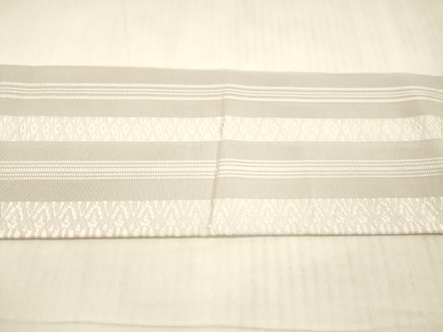 平和屋着物＊夏物 本場筑前博多織 八寸名古屋帯 紗献上 白梅鼠色 正絹 逸品 DAAX0039cm