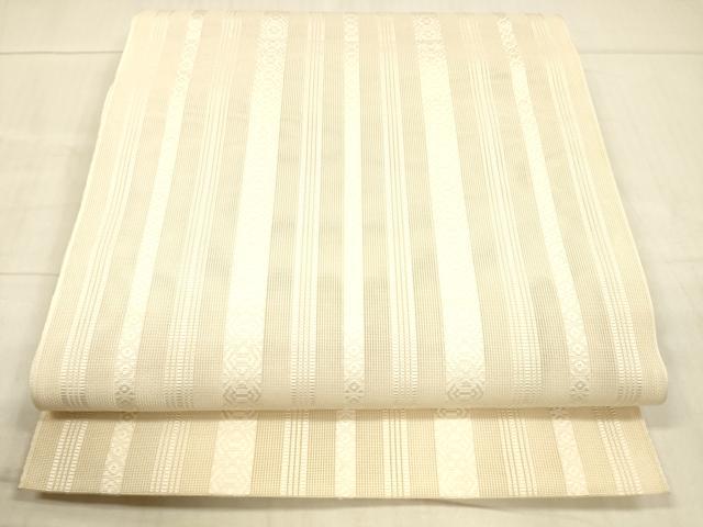 平和屋着物＊夏物 本場筑前博多織 八寸名古屋帯 紗献上 薄卵色 正絹 逸品 DAAX0047cm