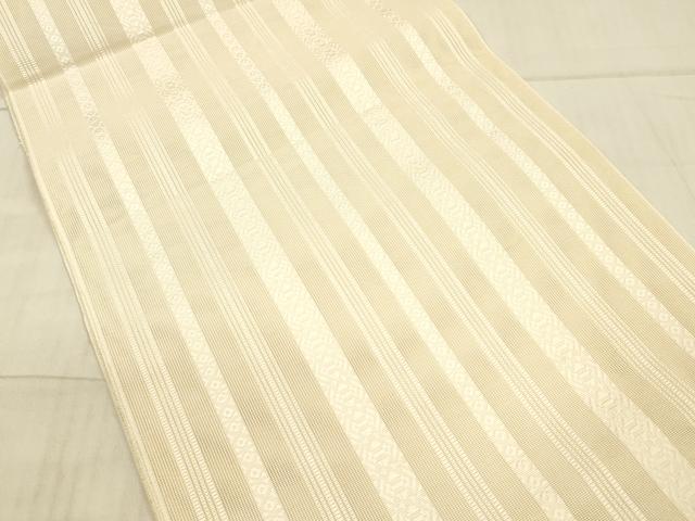 平和屋着物＊夏物 本場筑前博多織 八寸名古屋帯 紗献上 薄卵色 正絹 逸品 DAAX0047cm