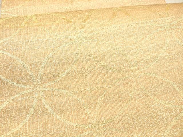 平和屋着物●桝屋高尾 ねん金綴錦 全通柄袋帯 名物聚文中七宝 金糸 正絹 逸品 DAAX0052cm