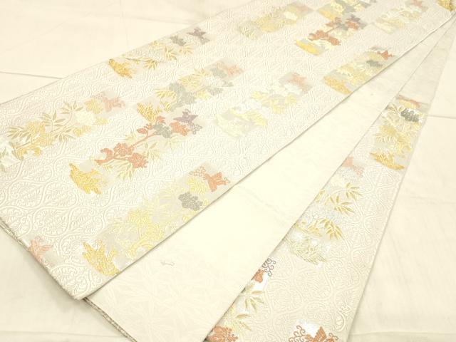 平和屋着物●山口美術織物 皇室 伊勢神宮御用 西陣織 六通柄袋帯 唐織 有識桐竹天子文 金銀糸 正絹 逸品 DAAX0053cm