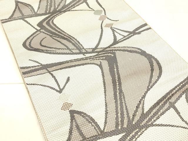 平和屋着物●本場筑前博多織 八寸名古屋帯 流水文 正絹 逸品 DAAX0087cm