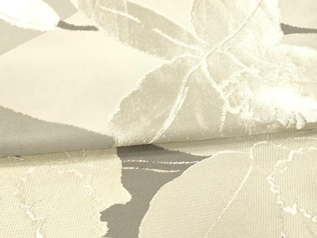 平和屋着物●世界的人形師 辻村寿三郎 ジュサブロー 六通柄袋帯 草花文 銀糸 上代28万 正絹 逸品 DAAX0094cm