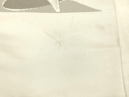 平和屋着物●世界的人形師 辻村寿三郎 ジュサブロー 六通柄袋帯 草花文 銀糸 上代28万 正絹 逸品 DAAX0094cm