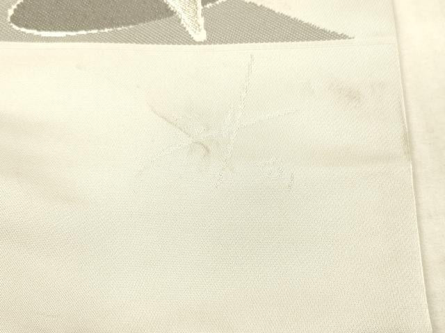 平和屋着物●世界的人形師 辻村寿三郎 ジュサブロー 六通柄袋帯 草花文 銀糸 上代28万 正絹 逸品 DAAX0094cm