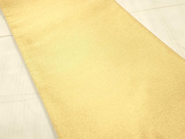 平和屋着物●国際的伝統工芸作家 十二代・藤林徳扇 苑寿 綴れ 両面 全通柄袋帯 駒刺繍 総刺繍　抽象草葉文 金銀糸 正絹 逸品 DAAX0096cm