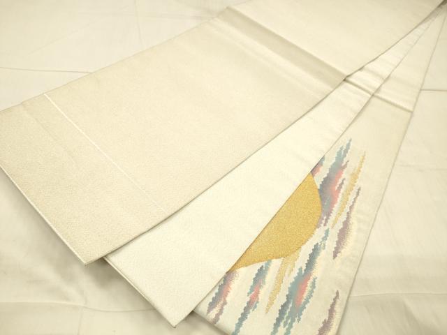 平和屋着物●綴れ 太鼓柄袋帯 遠山文 金銀糸 正絹 逸品 DAAX0111cm
