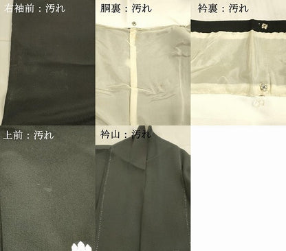 平和屋着物■豪華黒留袖　駒刺繍　扇面花鳥文　金彩　正絹　逸品　DAAX0175cm