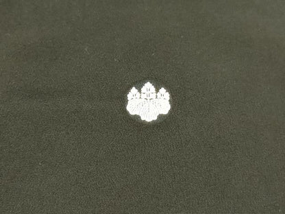 平和屋着物■豪華黒留袖　駒刺繍　扇面花鳥文　金彩　正絹　逸品　DAAX0175cm