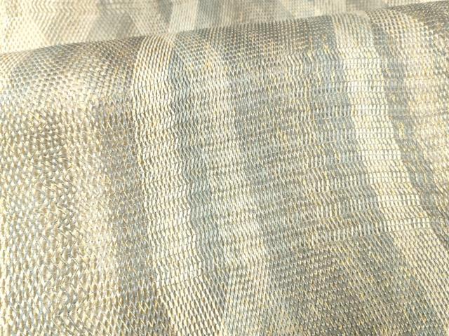 平和屋着物＊夏物 両面 全通柄 本袋帯 組織 抽象文様 金銀糸 正絹 逸品 DAAX0177cm