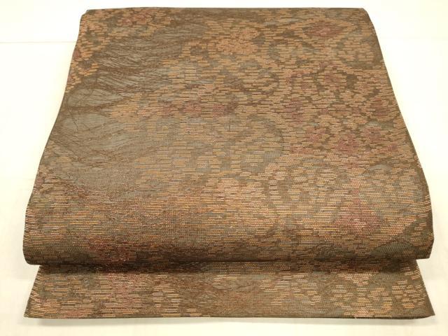 平和屋着物＊夏物 六通柄袋帯 正倉院花文 金糸 正絹 逸品 DAAX0178cm