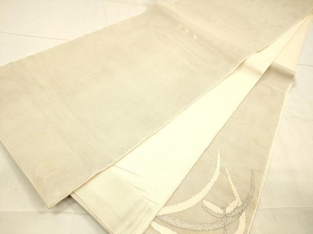 平和屋着物＊夏物 太鼓柄袋帯 流水蜻蛉草葉文 金銀糸 正絹 逸品 DAAX0183cm