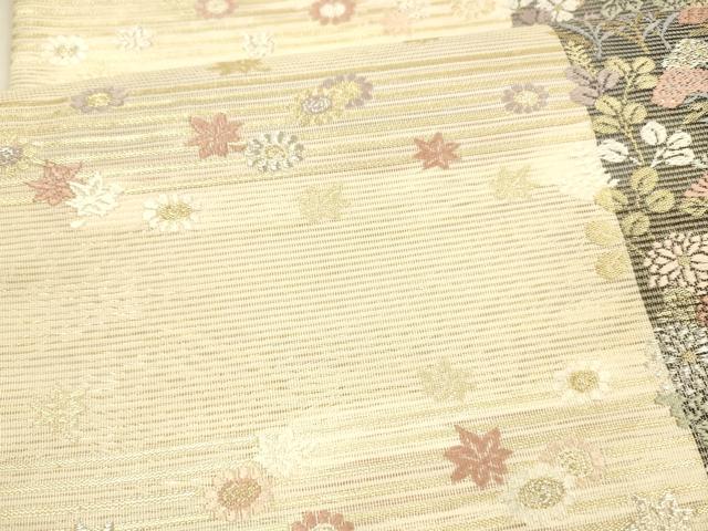 平和屋着物＊夏物 六通柄袋帯 唐織 竜田川 金銀糸 正絹 逸品 DAAX0185cm