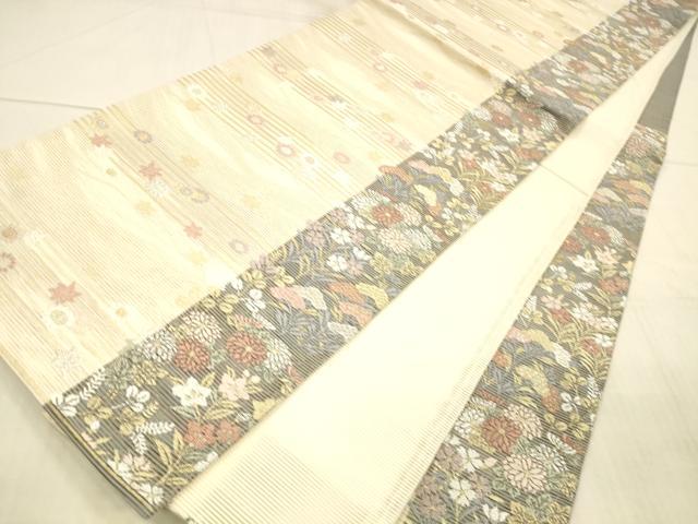 平和屋着物＊夏物 六通柄袋帯 唐織 竜田川 金銀糸 正絹 逸品 DAAX0185cm