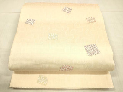 平和屋着物＊夏物 全通柄袋帯 源氏香 銀糸 正絹 逸品 DAAX0186cm