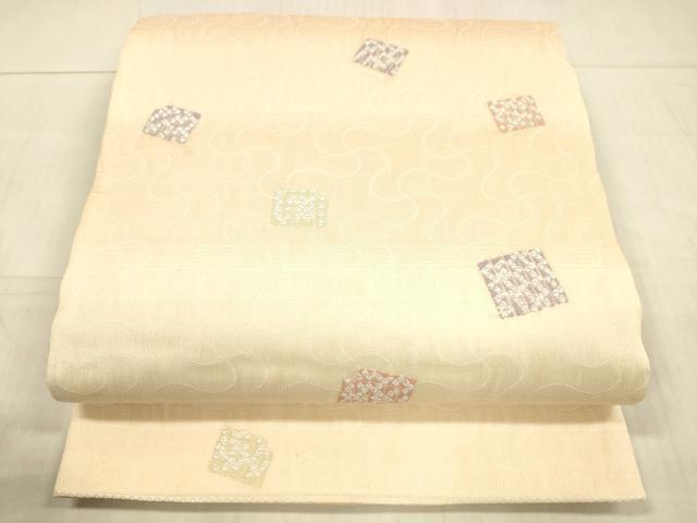 平和屋着物＊夏物 全通柄袋帯 源氏香 銀糸 正絹 逸品 DAAX0186cm