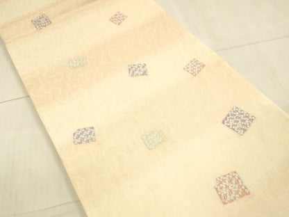 平和屋着物＊夏物 全通柄袋帯 源氏香 銀糸 正絹 逸品 DAAX0186cm