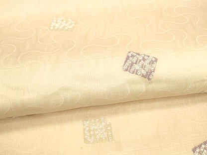 平和屋着物＊夏物 全通柄袋帯 源氏香 銀糸 正絹 逸品 DAAX0186cm