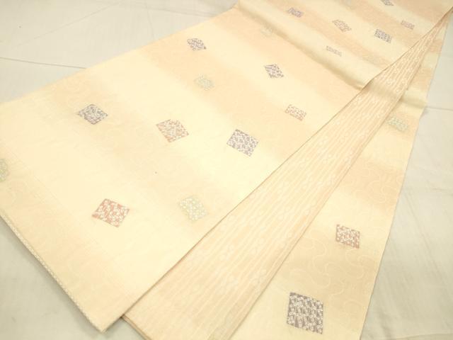 平和屋着物＊夏物 全通柄袋帯 源氏香 銀糸 正絹 逸品 DAAX0186cm