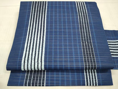 平和屋着物＊夏物 九寸名古屋帯 間道 DAAX0187cm
