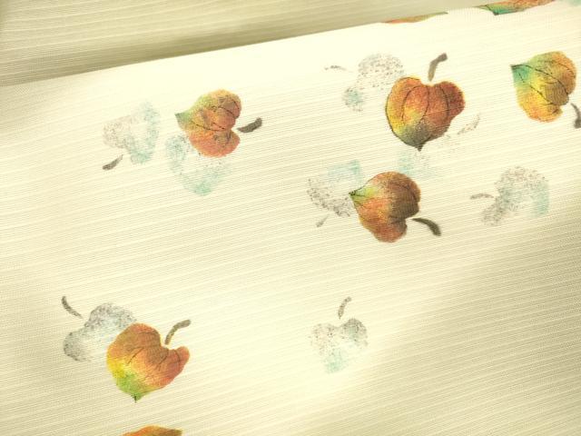 平和屋着物＊夏物　九寸開き名古屋帯　手描き　枝花文　麻　逸品　DABB3464cm 平和屋着物○塩瀬 九寸名古屋帯 作家物 手描き 枝花文 正絹 逸品