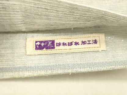 平和屋着物＊夏物　太鼓柄袋帯　草花文　銀糸　さが美扱い　正絹　逸品　DAAX0191cm