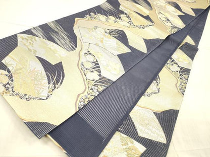 平和屋着物＊夏物 六通柄袋帯 いざよい 金銀糸 正絹 逸品 DAAX0193cm