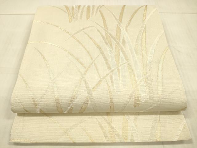 平和屋着物＊夏物 六通柄袋帯 草葉文 金銀糸 正絹 逸品 DAAX0195cm
