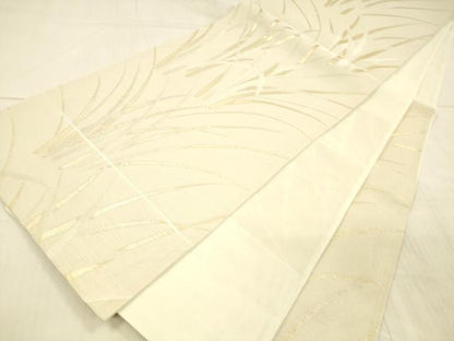 平和屋着物＊夏物 六通柄袋帯 草葉文 金銀糸 正絹 逸品 DAAX0195cm