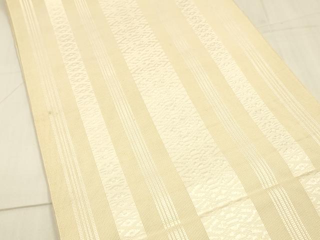 平和屋着物＊夏物 本場筑前博多織 八寸名古屋帯 紗献上 薄卵色 正絹 逸品 DAAX0201cm
