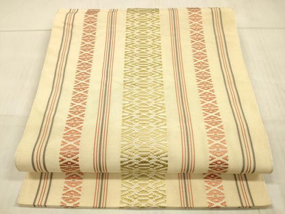 平和屋着物＊夏物 本場筑前博多織 八寸名古屋帯 紗献上 正絹 逸品 DAAX0203cm