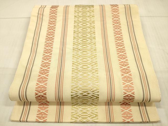 平和屋着物＊夏物 本場筑前博多織 八寸名古屋帯 紗献上 正絹 逸品 DAAX0203cm