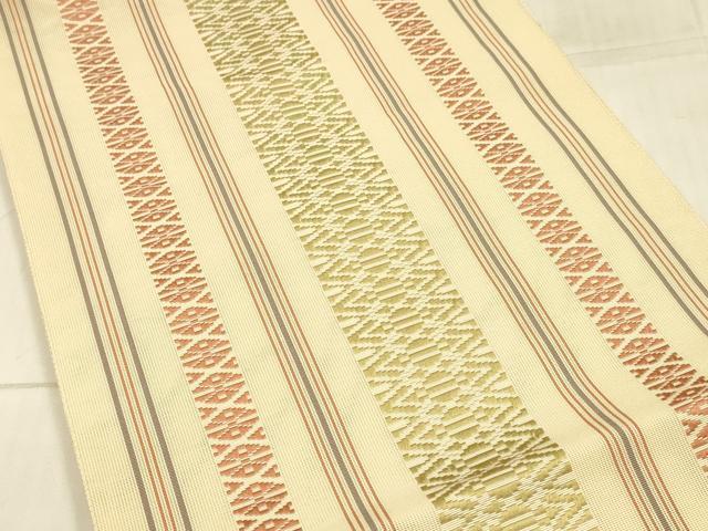 平和屋着物＊夏物 本場筑前博多織 八寸名古屋帯 紗献上 正絹 逸品 DAAX0203cm