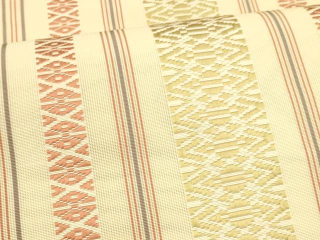 平和屋着物＊夏物 本場筑前博多織 八寸名古屋帯 紗献上 正絹 逸品 DAAX0203cm