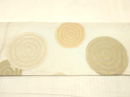 平和屋着物＊夏物 九寸名古屋帯 丸文 金糸 正絹 逸品 DAAX0207cm