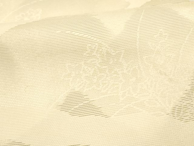 平和屋着物＊夏物 六通柄袋帯 草花文 銀糸 正絹 逸品 DAAX0209cm