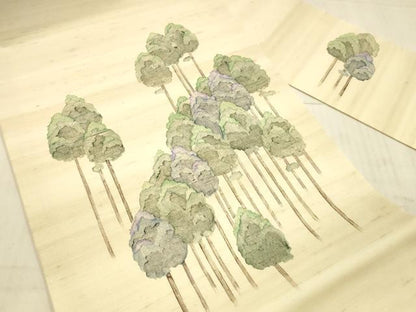 平和屋着物＊夏物 九寸名古屋帯 紬地 樹林文 正絹 逸品 DAAX0210cm