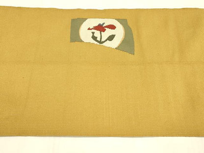 平和屋着物●八寸名古屋帯　草花文　正絹　逸品　DAAX0214cm