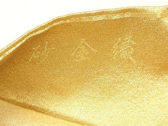 平和屋本店▼「美しいキモノ」お馴染みのメーカー　となみ織物　六通柄袋帯　地紙草花文　純金箔　正絹　24ｋ　逸品　DABE9130sf 平和屋着物○「美しいキモノ」お馴染みのメーカー となみ織物 六通柄袋帯