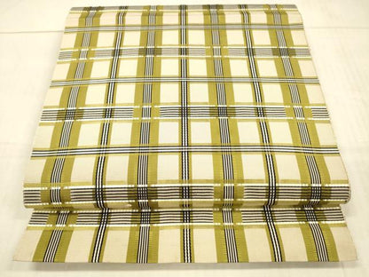 平和屋着物●本場筑前博多織 八寸名古屋帯 格子 逸品 DAAX0232cm