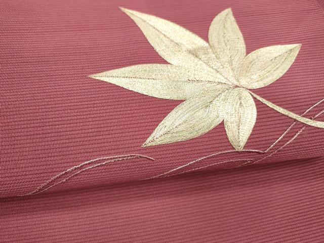 平和屋着物＊夏物 絽綴れ 八寸名古屋帯 駒刺繍 総刺繍 竜田川 正絹 逸品 DAAX0248cm