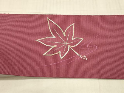 平和屋着物＊夏物 絽綴れ 八寸名古屋帯 駒刺繍 総刺繍 竜田川 正絹 逸品 DAAX0248cm