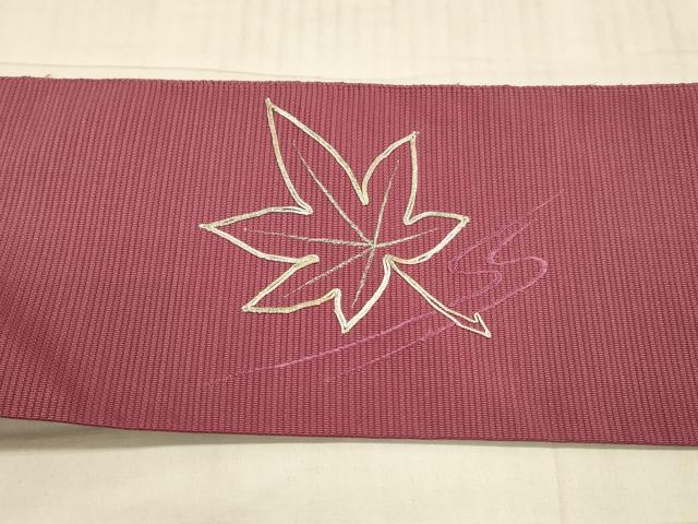 平和屋着物＊夏物 絽綴れ 八寸名古屋帯 駒刺繍 総刺繍 竜田川 正絹 逸品 DAAX0248cm
