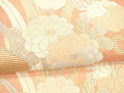 平和屋着物＊夏物 六通柄袋帯 唐織 花唐草文 金銀糸 正絹 逸品 DAAX0249cm
