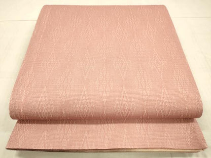 平和屋着物＊夏物 両面 全通柄袋帯 間道 菱文 正絹 逸品 DAAX0251cm